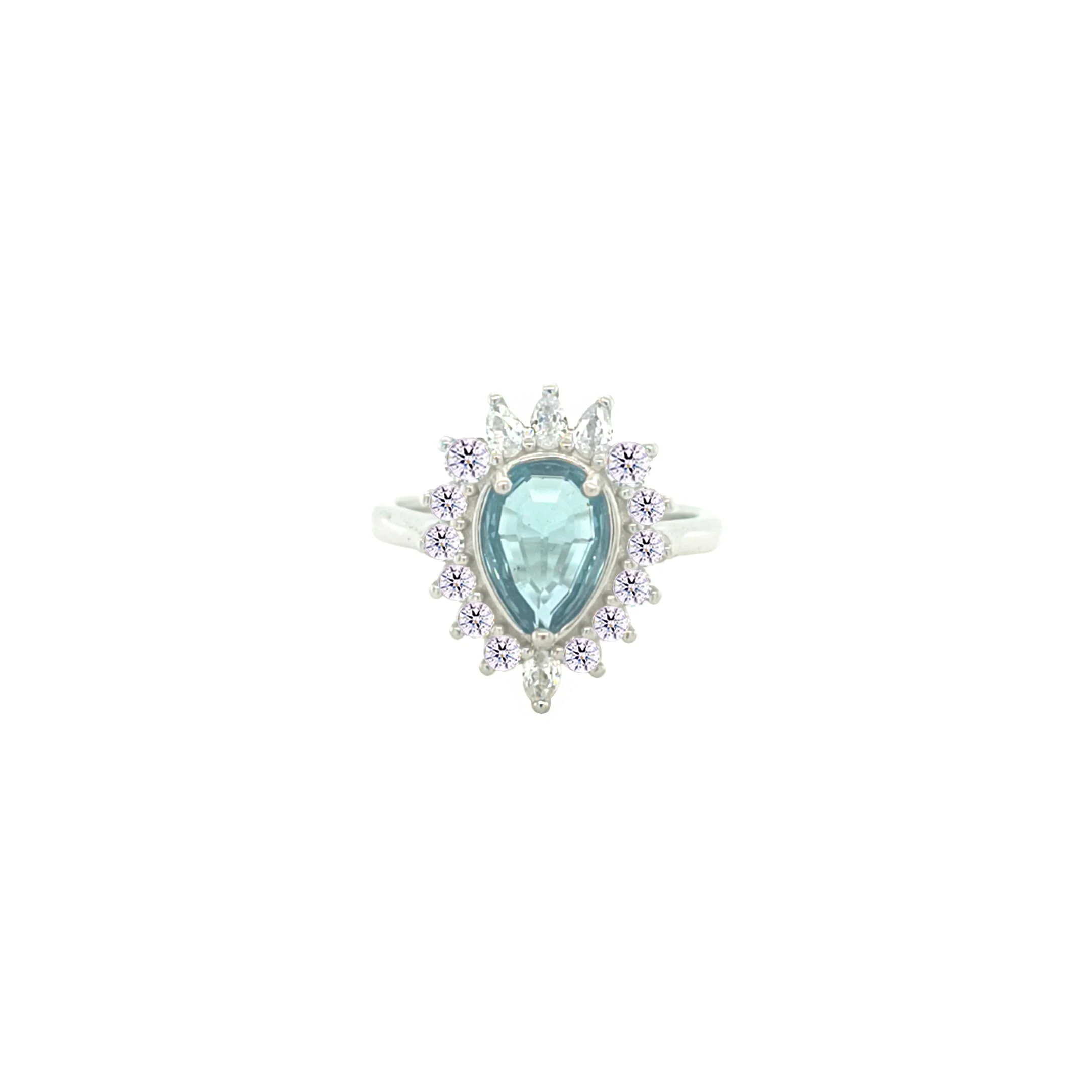 Asfour Crystal Jewelry Set With Zircon Pear Design In 925 Sterling Silver-SD0080-LZ-7 - Image 4