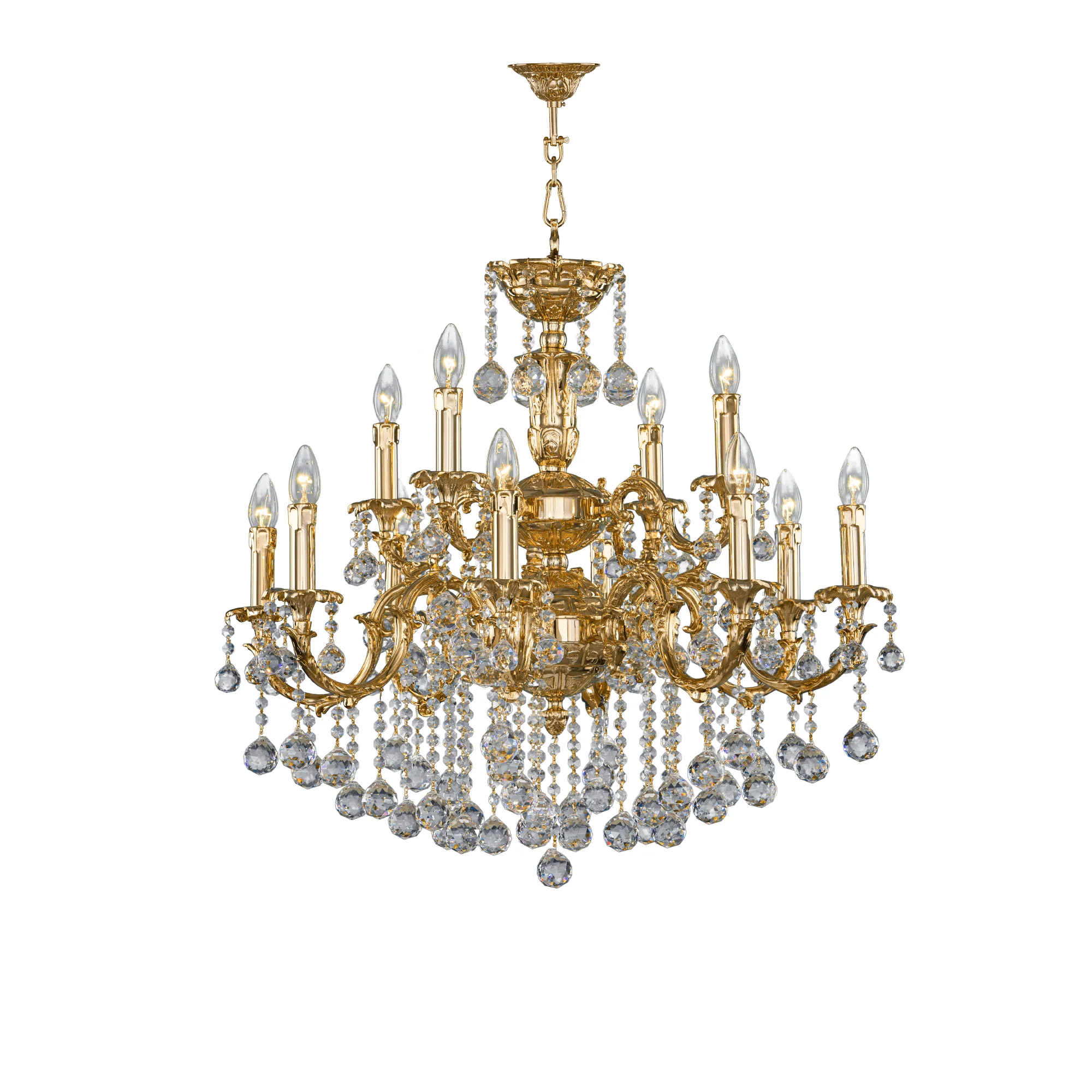 Brass Chandelier 12 Bulbs