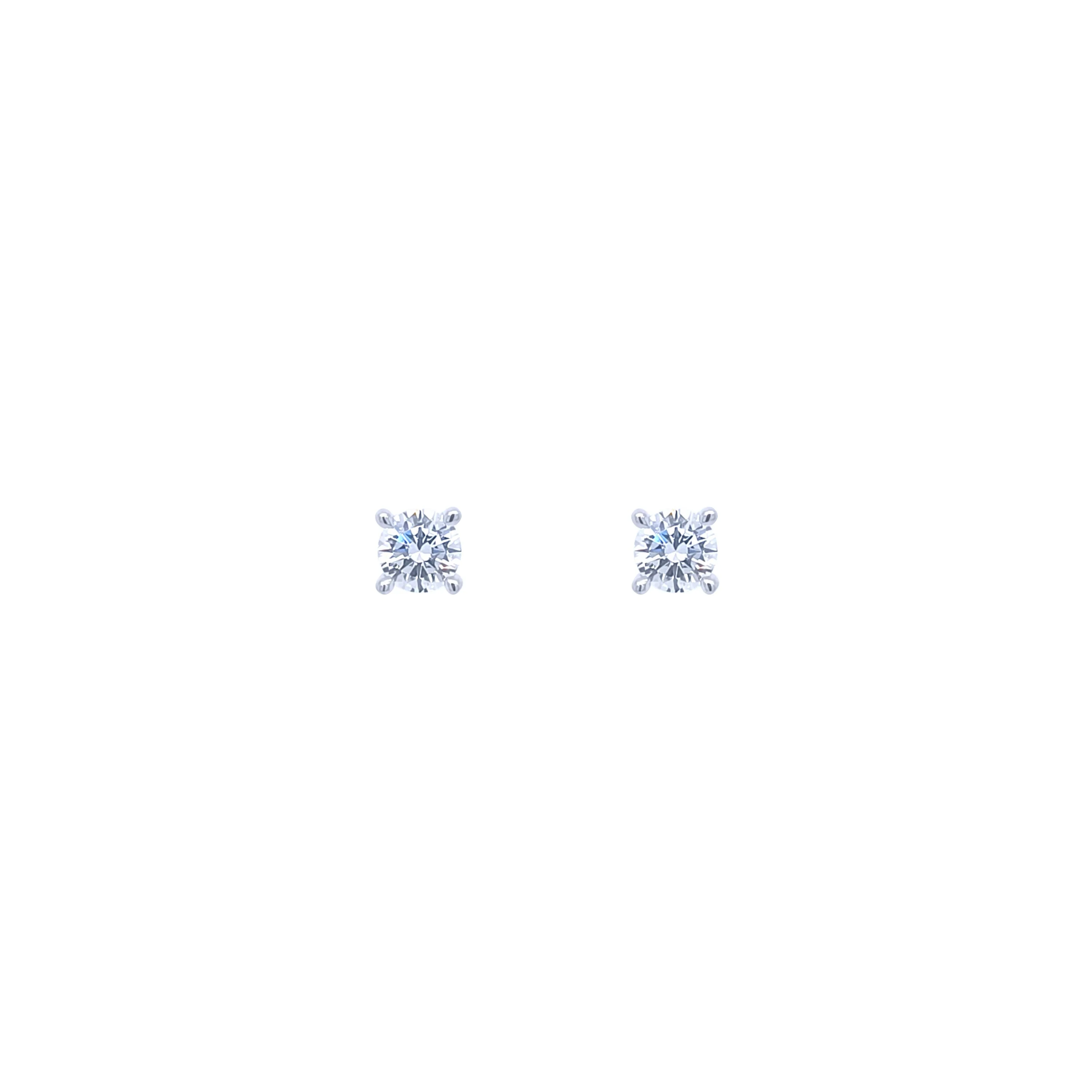 Asfour Crystal Stud Earring Inlaid With Zircon Stone In 925 Sterling Silver-EM0114