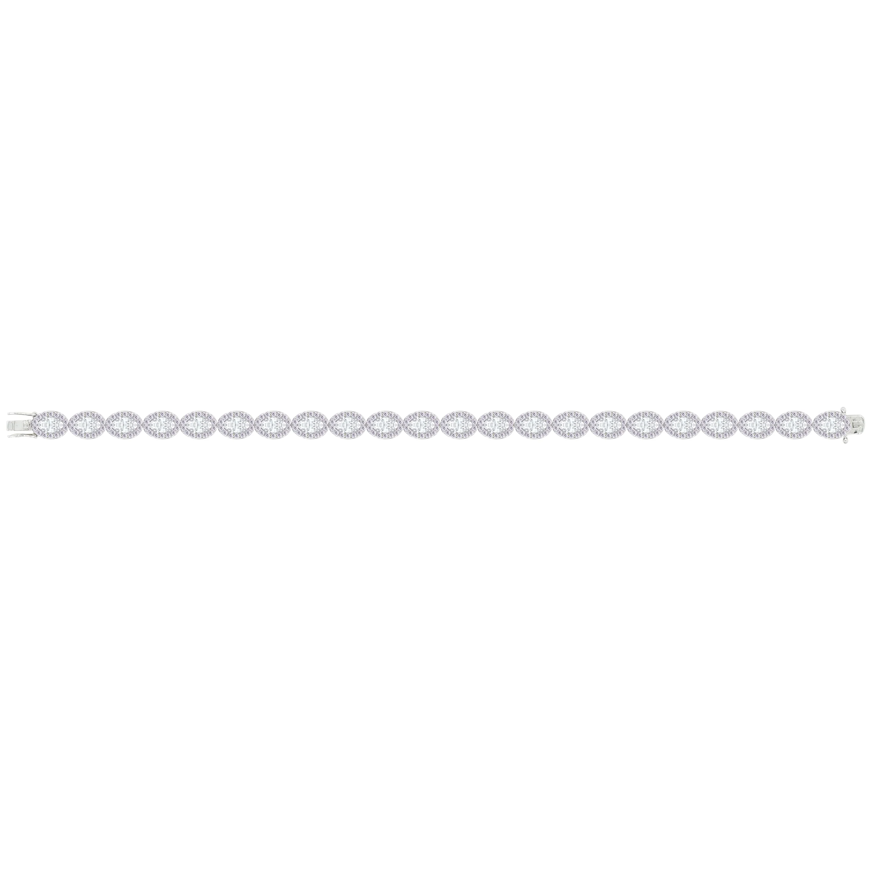 Asfour Crystal Tennis Bracelet With Oval Design In 925 Sterling Silver-BM0165 - Image 2