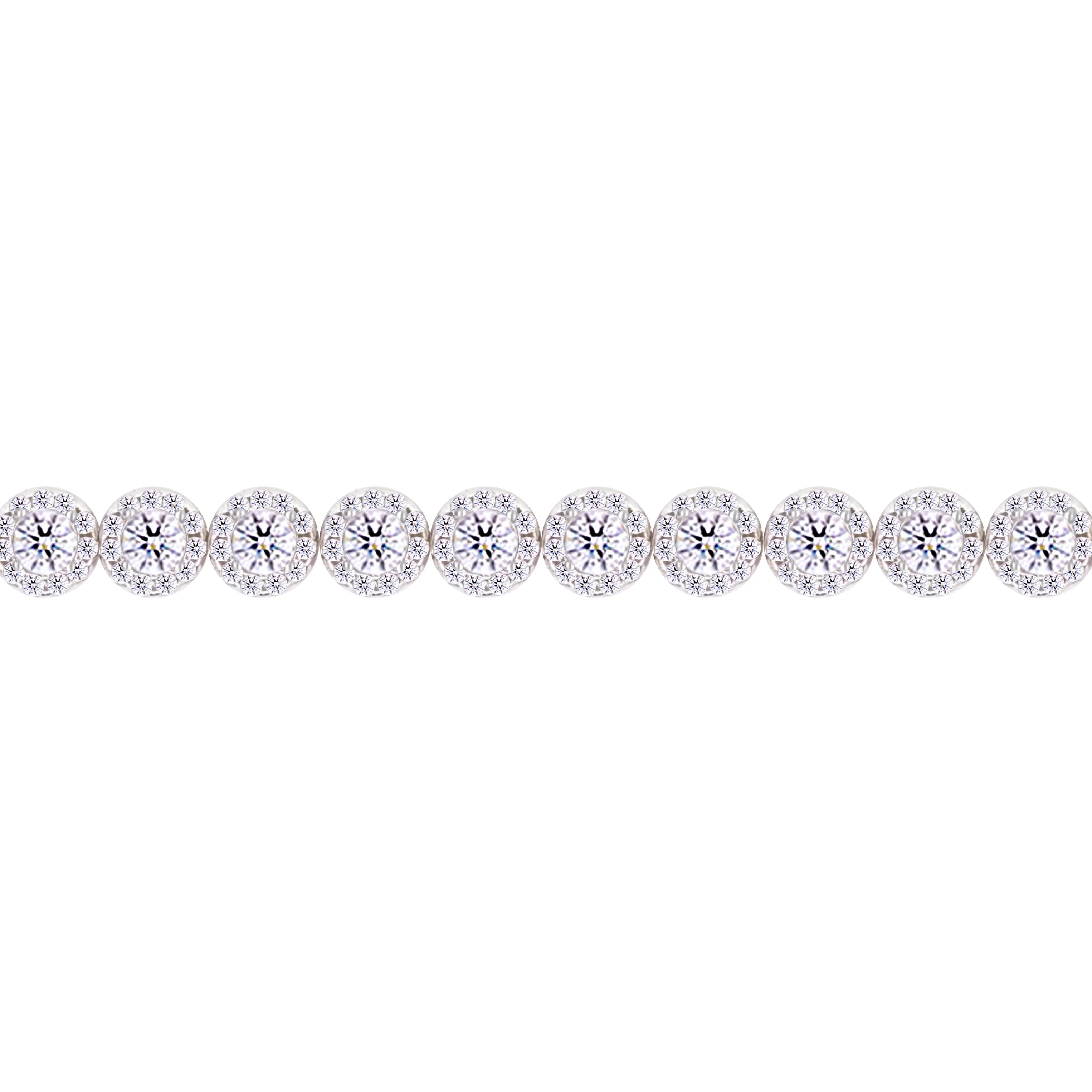 Asfour Crystal Tennis Bracelet With Round Design In 925 Sterling Silver-BM0107