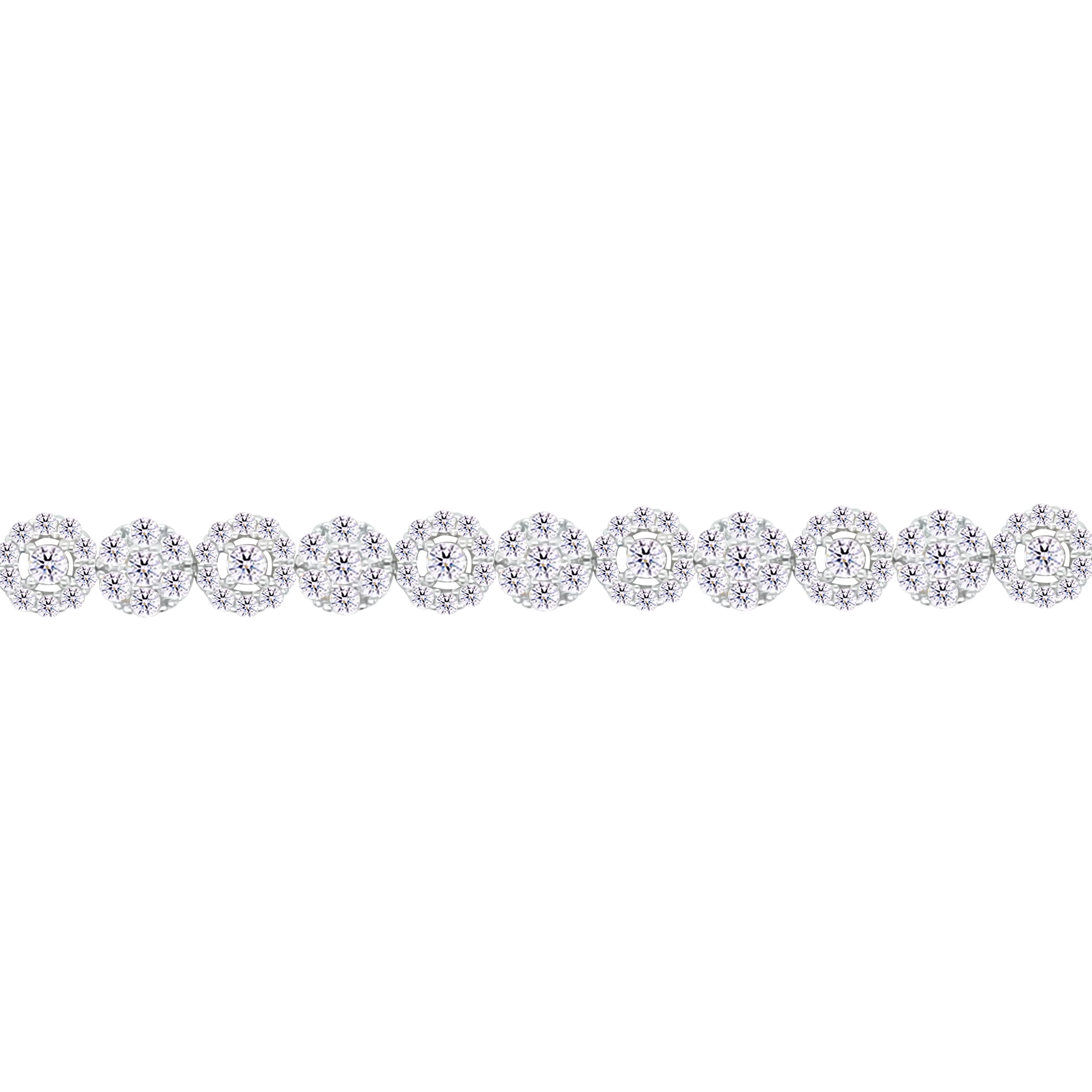 Asfour Crystal Tennis Bracelet With Round Design In 925 Sterling Silver-BM0109