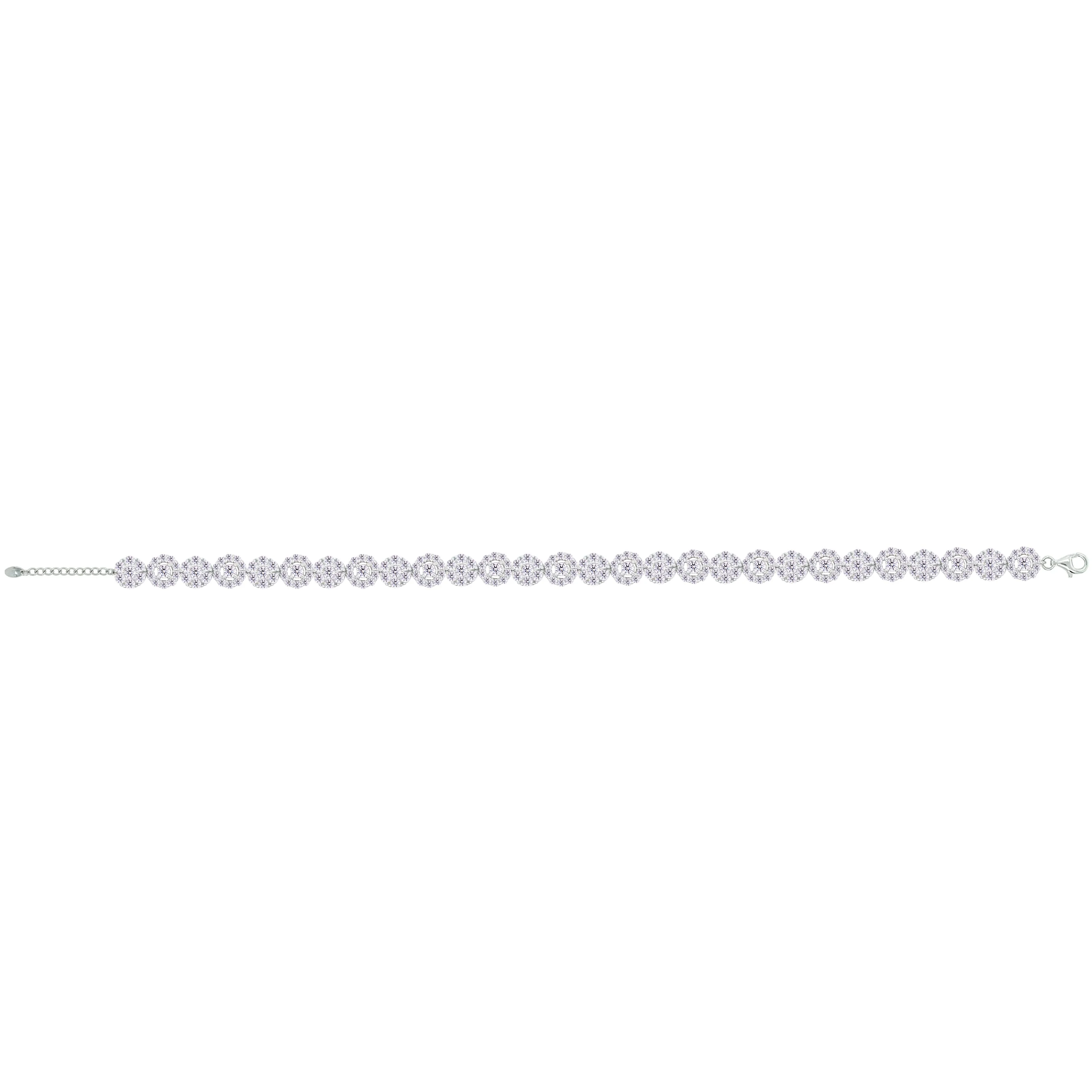 Asfour Crystal Tennis Bracelet With Round Design In 925 Sterling Silver-BM0109 - Image 2