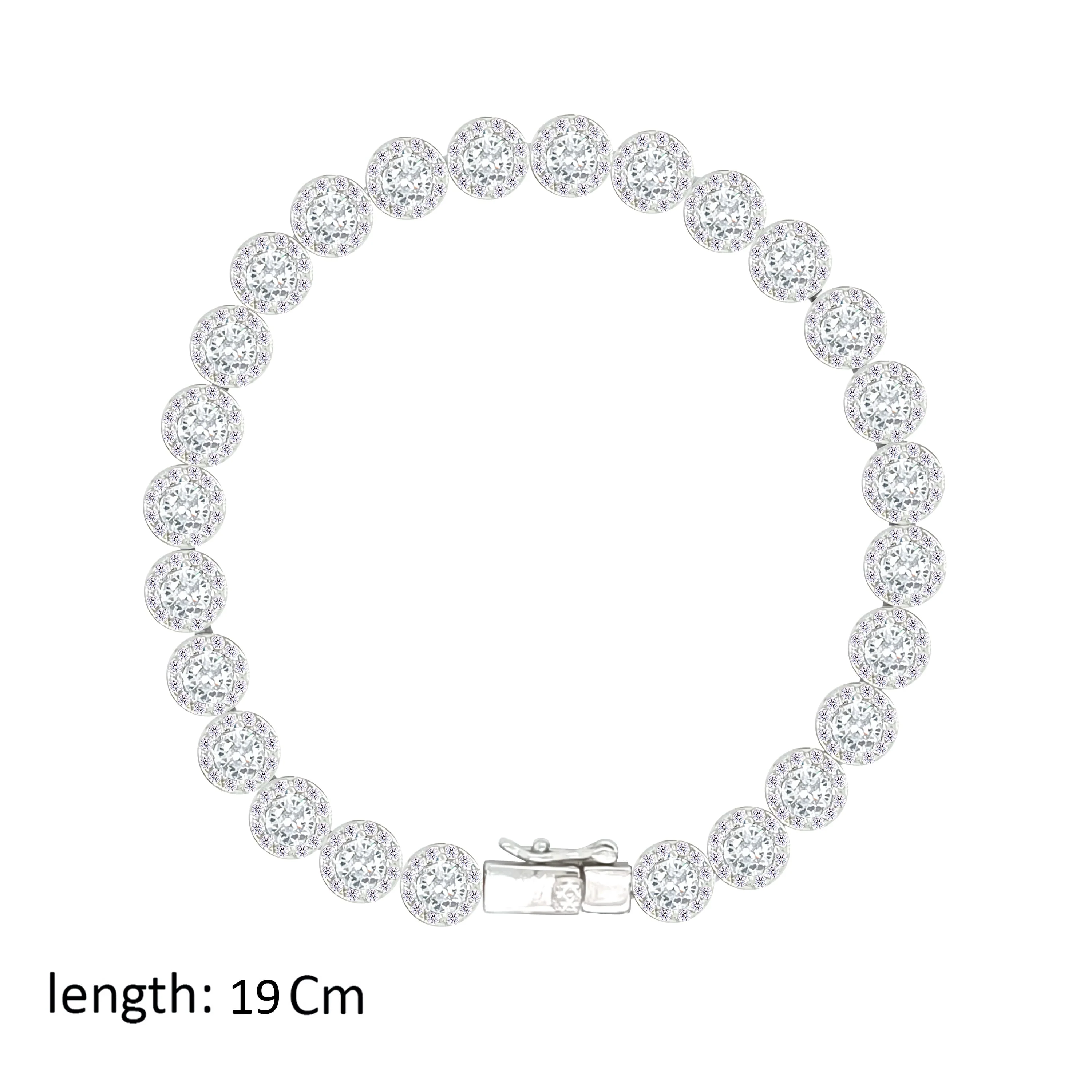 Asfour Crystal Tennis Bracelet With Round Stones In 925 Sterling Silver-BD0282 - Image 2
