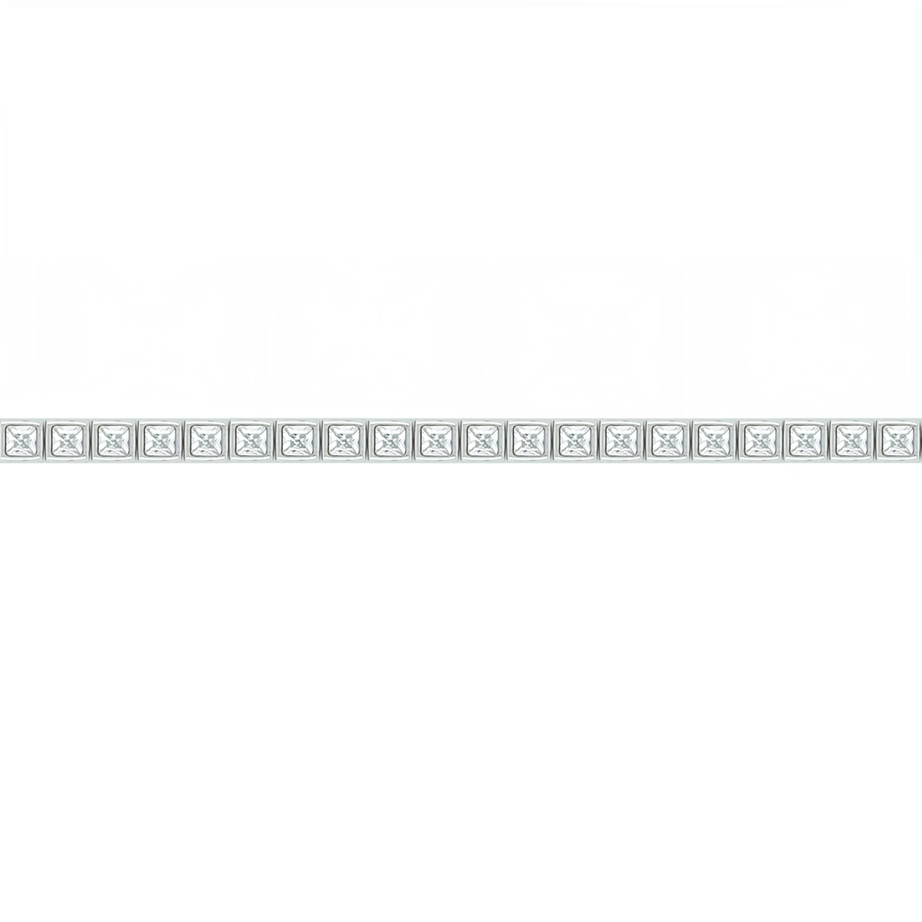 Asfour Crystal Tennis Bracelet With Square Zircon Stones In 925 Sterling Silver-BD0320 - Image 2