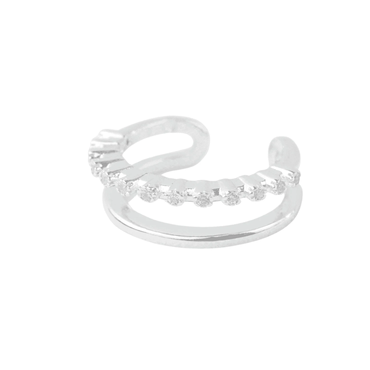 Asfour Zircon Rounded Shape 925 Sterling Silver Ring,clear - R1777-s