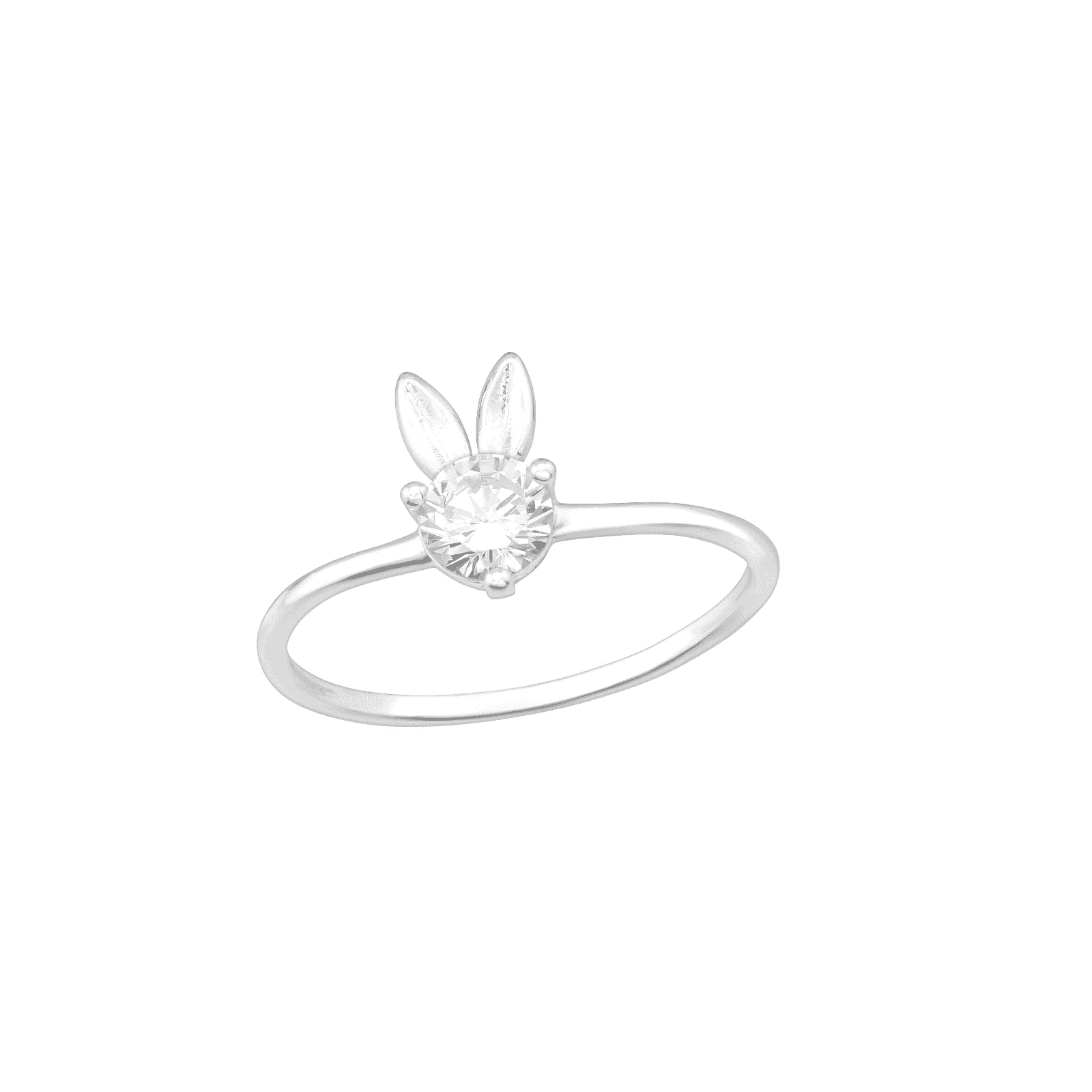 Asfour Zircon Rounded Shape 925 Sterling Silver Ring,clear - Rt0009-6
