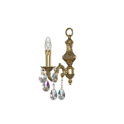 Brass Wall Lamp - 1 Bulb - Gold Oxide - Pear Clear