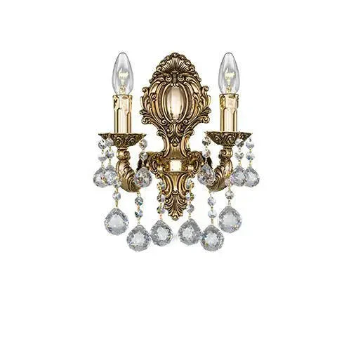 Brass - 2 Bulbs - Gold Oxide - Ball Clear