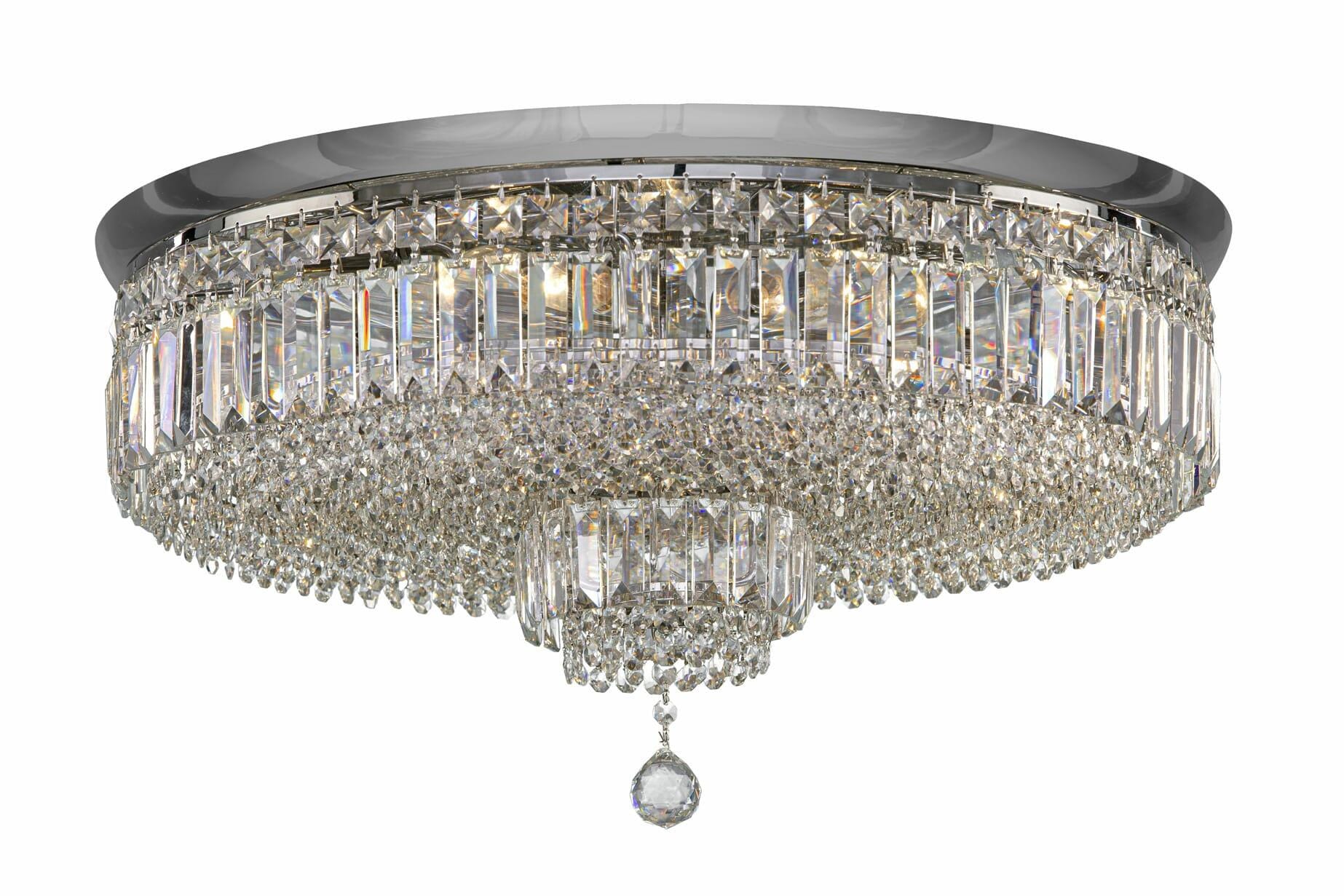 Ceiling Lamp  Chrome Pendeloque - 9 Bulb
