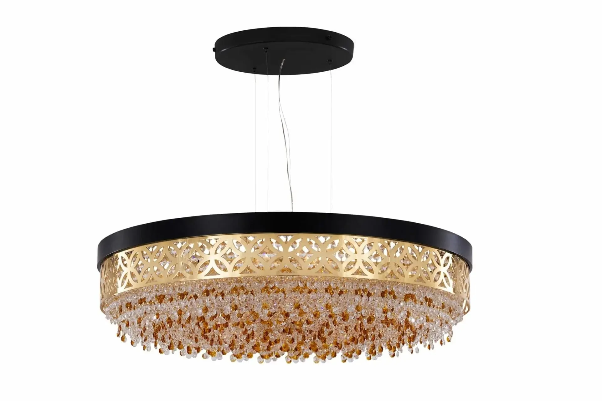 Ceiling Lamp  Gold & Matte Gold Lacquer & Black - 12 Bulb