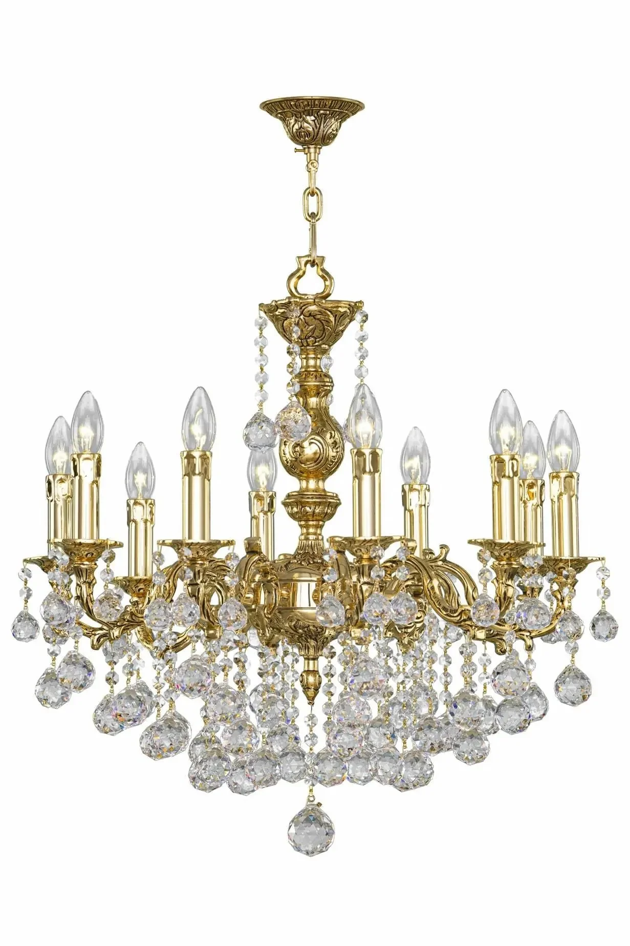 Chandelier Gold Oxide Ball 10 Bulb
