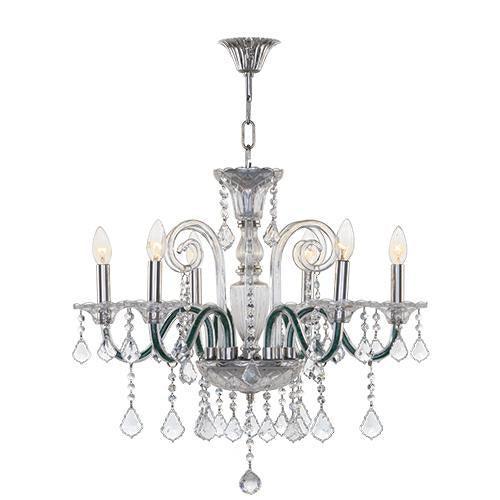 Asfour - Crystal - 6 Bulbs - Chrome - Bearish Clear