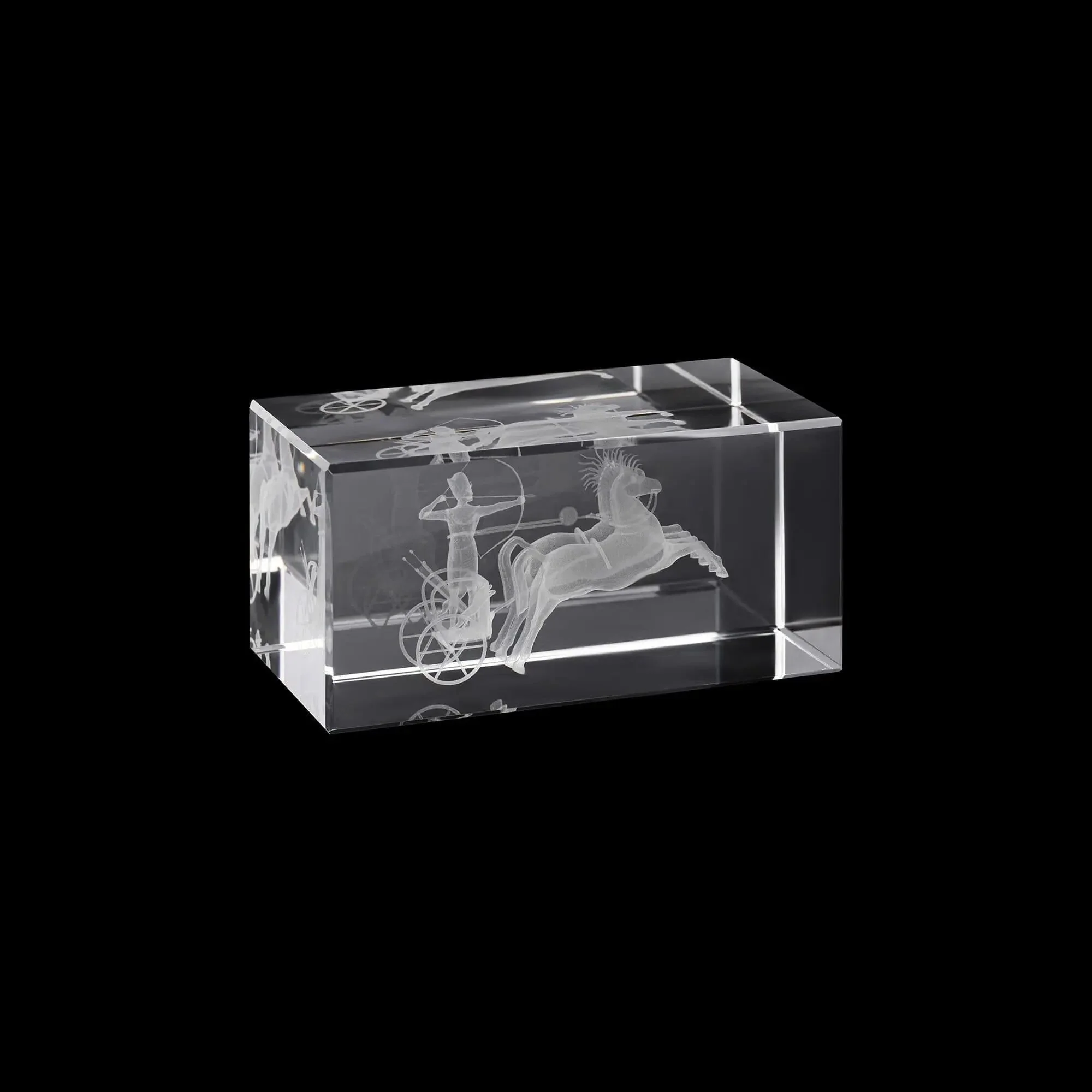 Laser Graving 3d Chariot Cube Gift