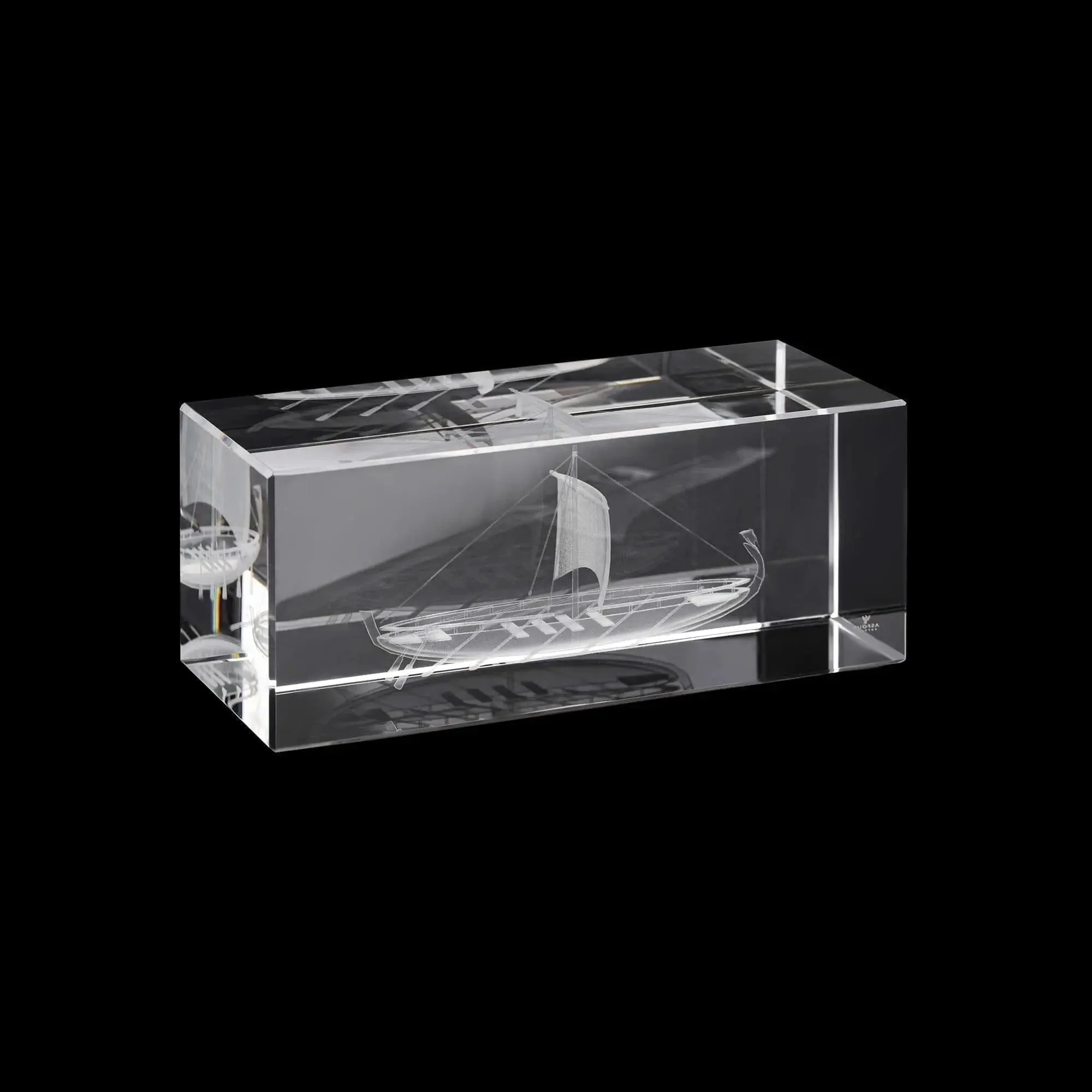 3d Crystal Cube Gift Pharaonic Boat