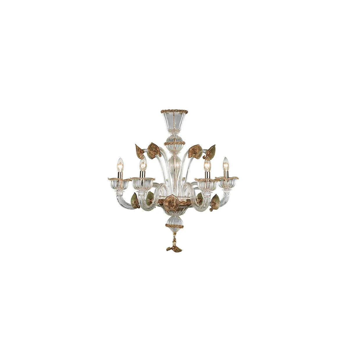 Murano Chandelier - 9 Bulbs - Transparent amber