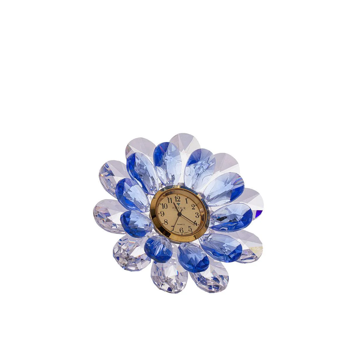 Clock Gift With Blue Rose Crystal