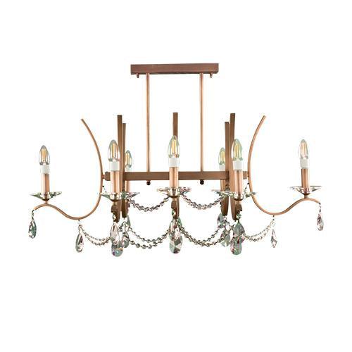 Tiara Ceiling Lamp 8 Bulbs - Brown Antique Matt